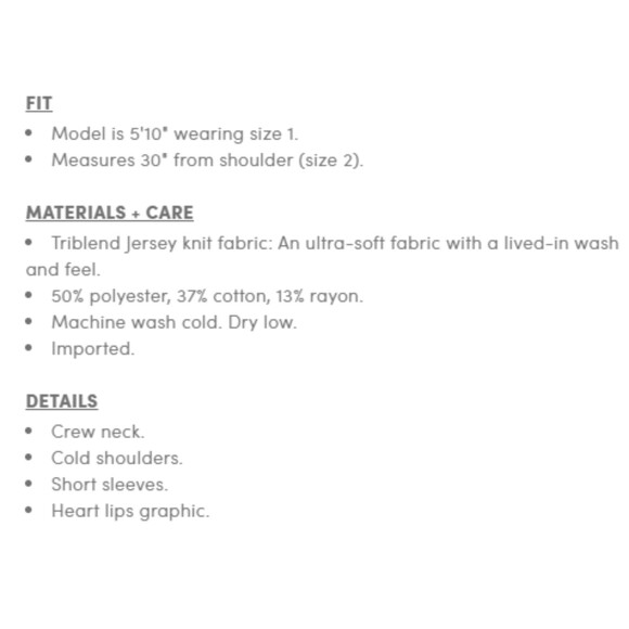 NWT Torrid 0 Lips Grey Graphic Classic Fit Triblend Cold Shoulder Top Size Large - Picture 5 of 7